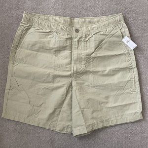 Gap Shorts Mens Large Beige Khaki Nylon Lightweight 7" Inseam Drawstring NEW